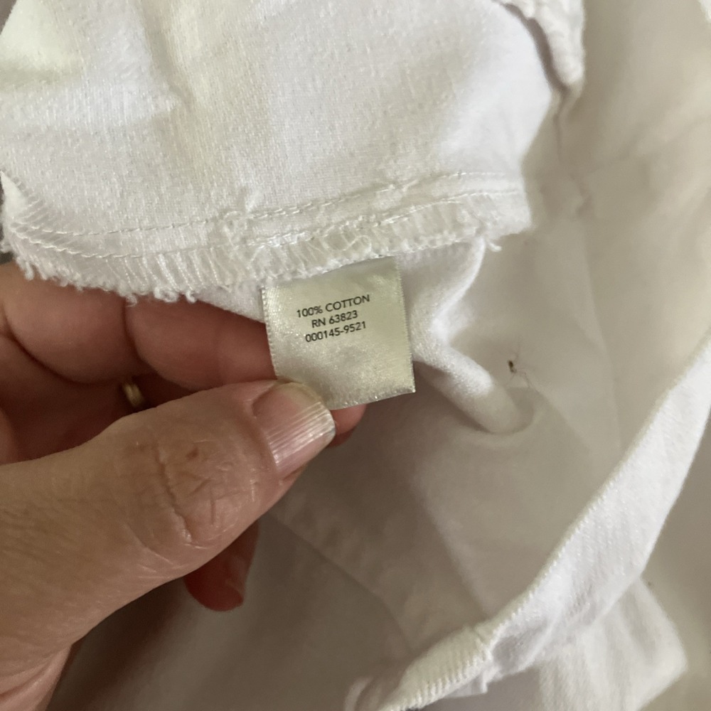 Christopher & Banks Small White Denim Trucker Jacket Cropped Minimalist Western - Picture 5 of 6